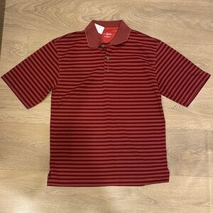 Grand Slam Red and Burgundy Striped Polo